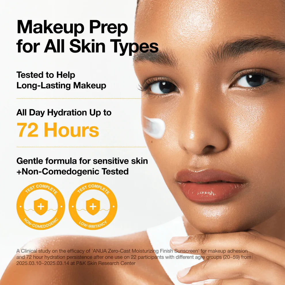 Anua Zero-Cast Moisturizing Finish Sunscreen SPF50+