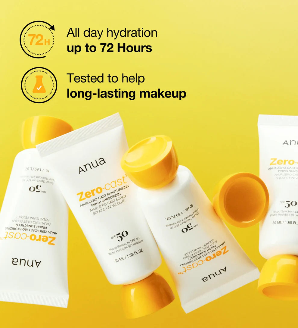 Anua Zero-Cast Moisturizing Finish Sunscreen SPF50+
