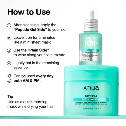 Anua - PDRN 100 Hyaluronic Acid Glow Pad